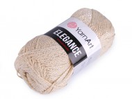 Pletací příze Elegance lurex 50 g 2 (119) béžová světlá stříbrná, 1 ks - zvětšit obrázek