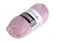 Pletací příze Elegance lurex 50 g 3 (110) starorůžová sv. stříbrná, 1 ks - zvětšit obrázek