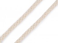 Oděvní šňůra / bavlněná příze / knot 5 mm splétaná 2 režná světlá, 45 m - zvětšit obrázek