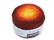 Pletací příze Flowers merino 225 g 530 hnědá žlutá, 1 ks - zvětšit obrázek
