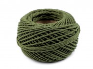 Bavlněná příze macrame / háčkovací 40 g rozčesávací 23 (15) olivová zeleň, 1 ks - zvětšit obrázek