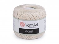 Bavlněná příze háčkovací Violet 50 g 2 (6194) krémová světlá, 1 ks - zvětšit obrázek