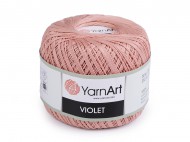 Bavlněná příze háčkovací Violet 50 g 4 (4105) pudrová, 1 ks - zvětšit obrázek