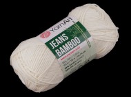 Pletací příze Jeans Bamboo 50 g 2 (102) krémová nejsvět., 1 ks - zvětšit obrázek