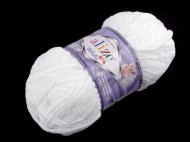 Pletací žinylková příze Alize Velluto 100 g 1 (55) bílá, 1 ks - zvětšit obrázek