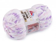 Pletací žinylková příze Dolphin Baby Colors 100 g 1 (80410) bílá fialová, 1 ks - zvětšit obrázek