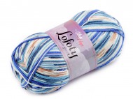 Pletací příze Lofoty samovzorovací / ponožkovka 100 g 13 (7817) modrá, 1 ks - zvětšit obrázek