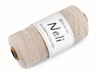 Bavlněná příze macrame Neli 2 mm 240 g rozčesávací režná světlá, 1 ks - zvětšit obrázek