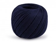 Bavlněná příze macrame 2 mm rozčesávací 10 modrá tmavá, 1 ks - zvětšit obrázek