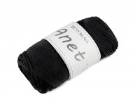 Pletací a háčkovací příze Anet macrame 2 mm 90 g 15 černá, 1 ks - zvětšit obrázek