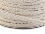 Oděvní šňůra / bavlněná příze / knot šíře 4 mm splétaná plochá režná světlá, 50 m - zvětšit obrázek