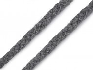 Oděvní / dekorační bavlněná šňůra 6 mm 3 šedá, 10 m - zvětšit obrázek