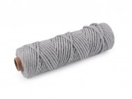 Bavlněná šňůra macrame 3 mm rozčesávací 6 (003) šedá světlá, 50 m - zvětšit obrázek