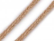 Šnůra jutová pletená 6 mm režná přírodní, 1 m - zvětšit obrázek