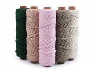 Bavlněná šňůra macrame 3 mm rozčesávací