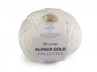 Pletací příze Alpaca Gold s flitry 50 g 1 (9301) krémová nejsvět., 1 ks - zvětšit obrázek