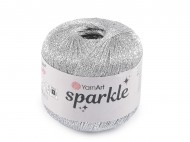 Pletací příze Sparkle s lurexem 25 g 1 (1300) stříbrná, 1 ks - zvětšit obrázek