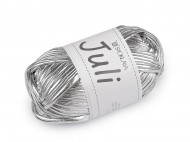Pletací příze Juli metalická 100 g 1 stříbrná, 1 ks - zvětšit obrázek