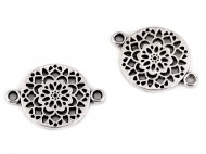 Filigránový dekorační našívací motýl, mandala, srdce, strom života 5 platina mandala, 20 ks - zvětšit obrázek