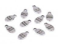 Kovový přívěsek Handmade 8x15 mm platina s patinou, 50 ks - zvětšit obrázek