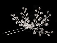 Vlásenka větvička s broušenými korálky crystal, 1 ks - zvětšit obrázek