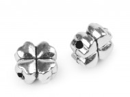 Kovová ozdoba čtyřlístek 8x8 mm 2 stříbrná, 40 ks - zvětšit obrázek