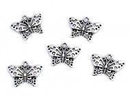 Přívěsek motýl 16x20 mm platina s patinou, 5 ks - zvětšit obrázek