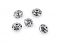 Kovový korálek disk ornament 7x9 mm - zvětšit obrázek