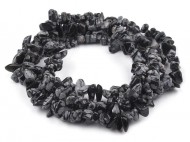 Minerální zlomky Obsidián vločkový na silonu obsidián vločkový, 1 šňůra - zvětšit obrázek