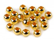 Plastové korálky Metalic s velkým průvlekem 8x10 mm 3 žluté zlato, 20 ks - zvětšit obrázek