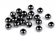 Plastové korálky Metalic s velkým průvlekem 8x10 mm 4 antracit, 20 ks - zvětšit obrázek