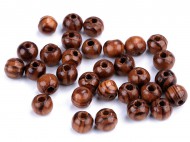 Dřevěné korálky Strip 8 mm 3 borovice tmavá, 10 g - zvětšit obrázek