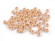 Dřevěné korálky 6 mm 1 přírodní sv., 10 g - zvětšit obrázek