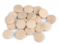 Dřevěné korálky nelakované 20 mm přírodní sv., 20 ks - zvětšit obrázek
