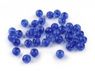 Plastové korálky kraklované 8 mm 2 (13) modrá královská, 30 g - zvětšit obrázek