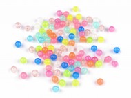 Plastové korálky svítící ve tmě 6 mm mix, 20 g - zvětšit obrázek