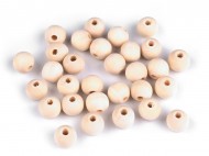 Dřevěné korálky nelakované 12 mm přírodní sv., 50 ks - zvětšit obrázek