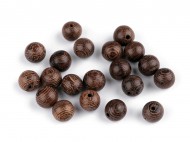 Dřevěné korálky 8 mm 1 přírodní tm., 10 g - zvětšit obrázek