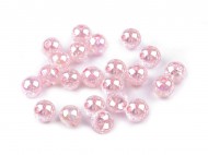 Plastové korálky s AB efektem 8 mm 4 růžová sv., 10 g - zvětšit obrázek