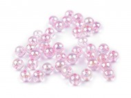 Plastové korálky duhové 8 mm 9 (907) růžová sv., 10 g - zvětšit obrázek