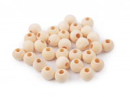 Dřevěné korálky nelakované 12 mm přírodní sv., 20 g - zvětšit obrázek
