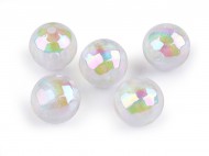 Plastové korálky s AB efektem 16 mm 1 transparent AB, 5 ks - zvětšit obrázek
