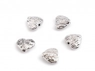 Kovový korálek srdce 10x12 mm 1 platina, 5 ks - zvětšit obrázek