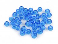 Plastové korálky s velkým průvlekem 9x6 mm 8 modrá královská, 500 g - zvětšit obrázek