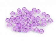 Plastové korálky s velkým průvlekem 9x6 mm 6 fialová lila, 20 g - zvětšit obrázek