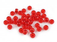 Plastové korálky s velkým průvlekem 9x6 mm 5 červená, 20 g - zvětšit obrázek