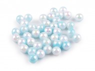 Plastové korálky s mermaid efektem 10 mm 6 modrá andělská, 500 g - zvětšit obrázek