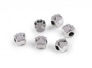Plastové korálky s velkým průvlekem tlapka 11x11 mm 3 šedá světlá, 6 ks - zvětšit obrázek