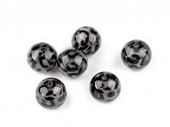 Plastové korálky leopardí vzor 16 mm 4 šedá, 6 ks - zvětšit obrázek