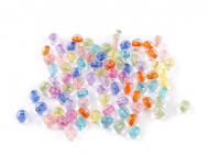 Plastové korálky ploškované, tranparentní s barevným průvlekem 6 mm, 8 mm 1 (6 mm) mix, 500 g - zvětšit obrázek